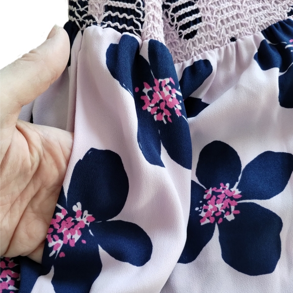 Kate Spade Mainline Grand Flora Smocked Waist Midi Dress – Women’s L - Picture 4 of 9